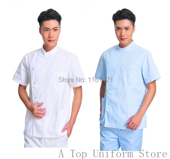 

2015 Lab Coat Medical Suit Men's Summer Shortsleeve Dentist Working Uniform Set, Doctor Overcoat Pants Set for Clinic free Ship