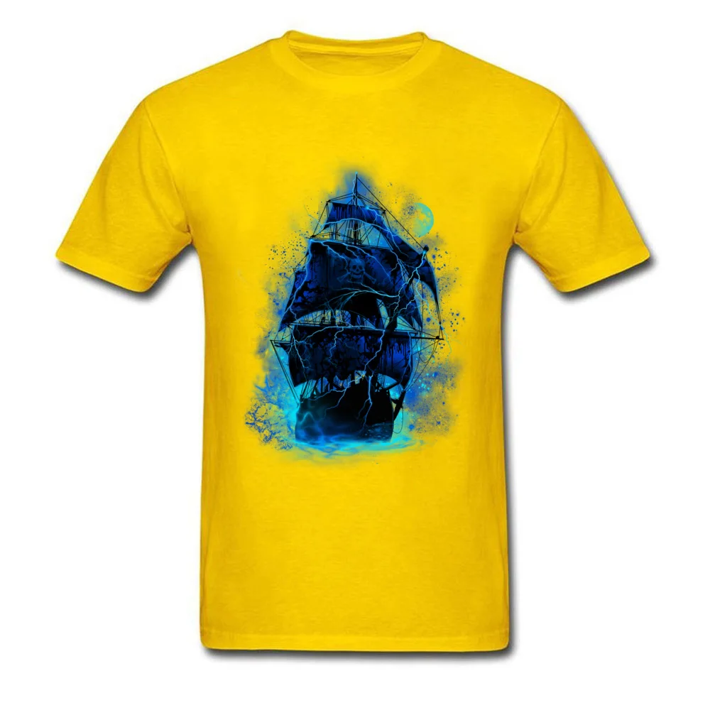 Pirate Storm Tops T Shirt 2018 Discount Crew Neck Slim Fit Short Sleeve 100% Cotton Mens T Shirt Design Tee Shirt Pirate Storm yellow