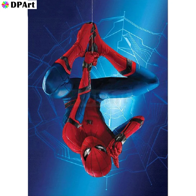 

Diamond Painting Full Square/Round Drill Upside Down Spiderman Super Man 3D Daimond Embroidery Painting CrossMosaic Stone Zou060