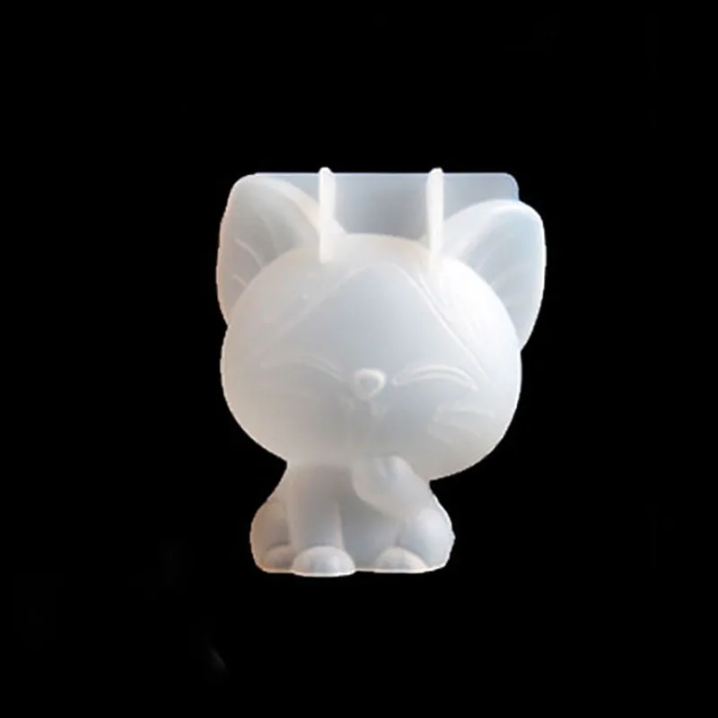 3D единорог силиконовая форма для торта котенок медведь прозрачная глина DIY помадка мусс форма для украшения торта инструменты плесень - Цвет: Kitten