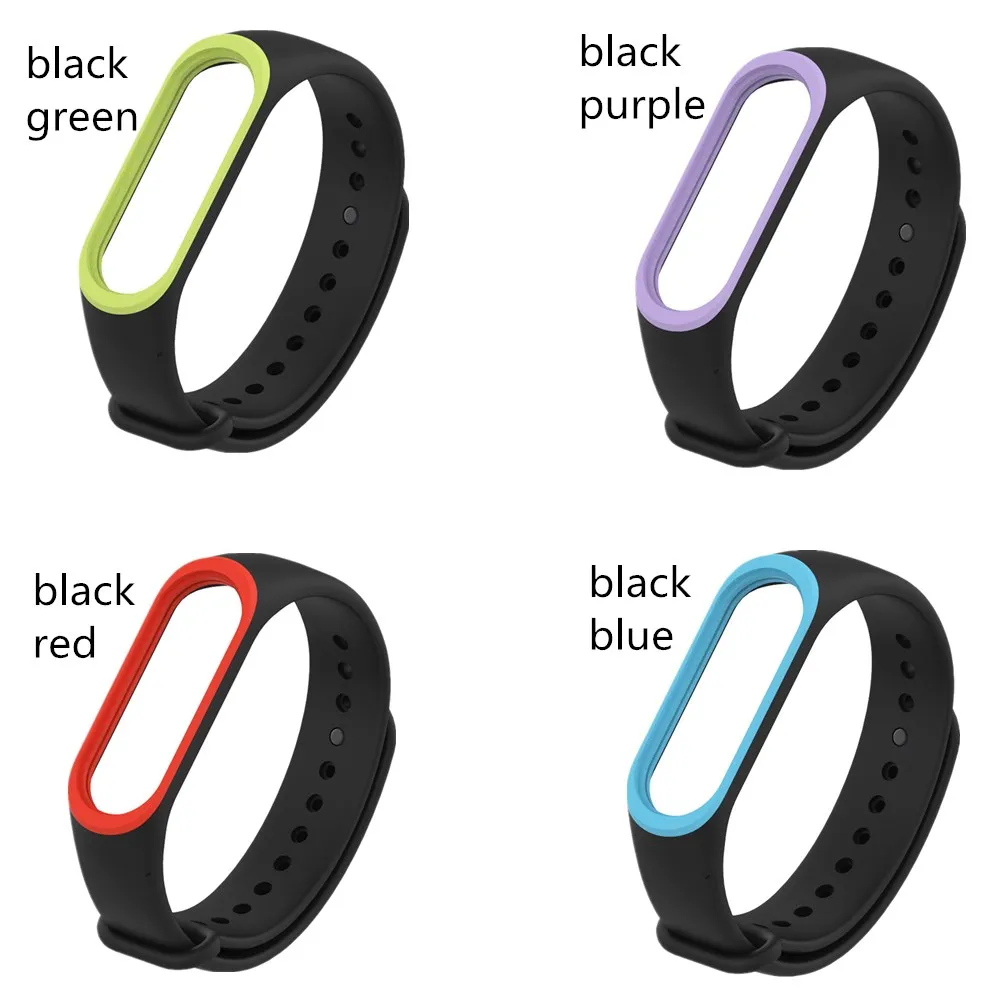 Mi Band 4 3 Sports Dual Pure Color Silicone Wrist Band Strap for xiaomi mi band 4 3 Replacement bracelet Miband 4 3 Straps