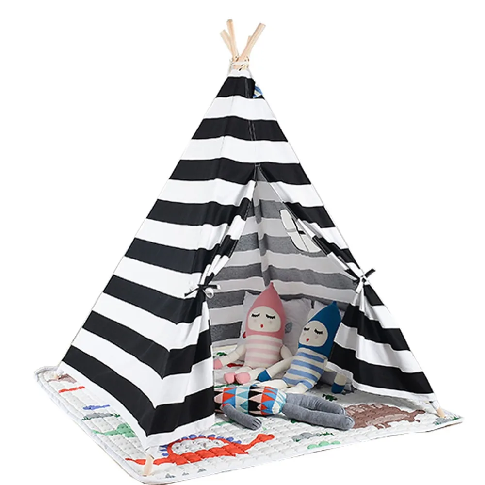 White and black color children game room kids play tent Teepee sell
