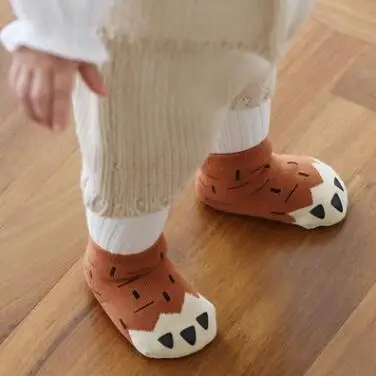 Детские носки зимние Утепленные нескользящие носки-тапочки для малышей детские махровые носки с цветным украшением и петлей