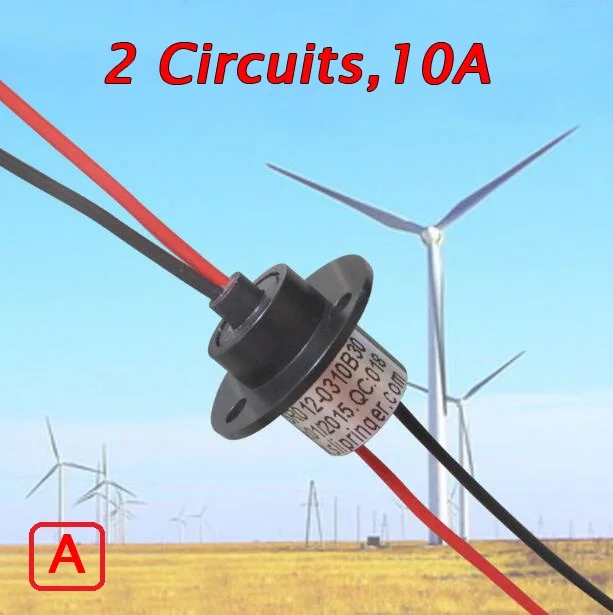 

Free Shipping Wind Power Slip Ring 2 Circuits 10A Conductive Slip Ring Collecting Ring Spare Parts Diameter 12.6mm