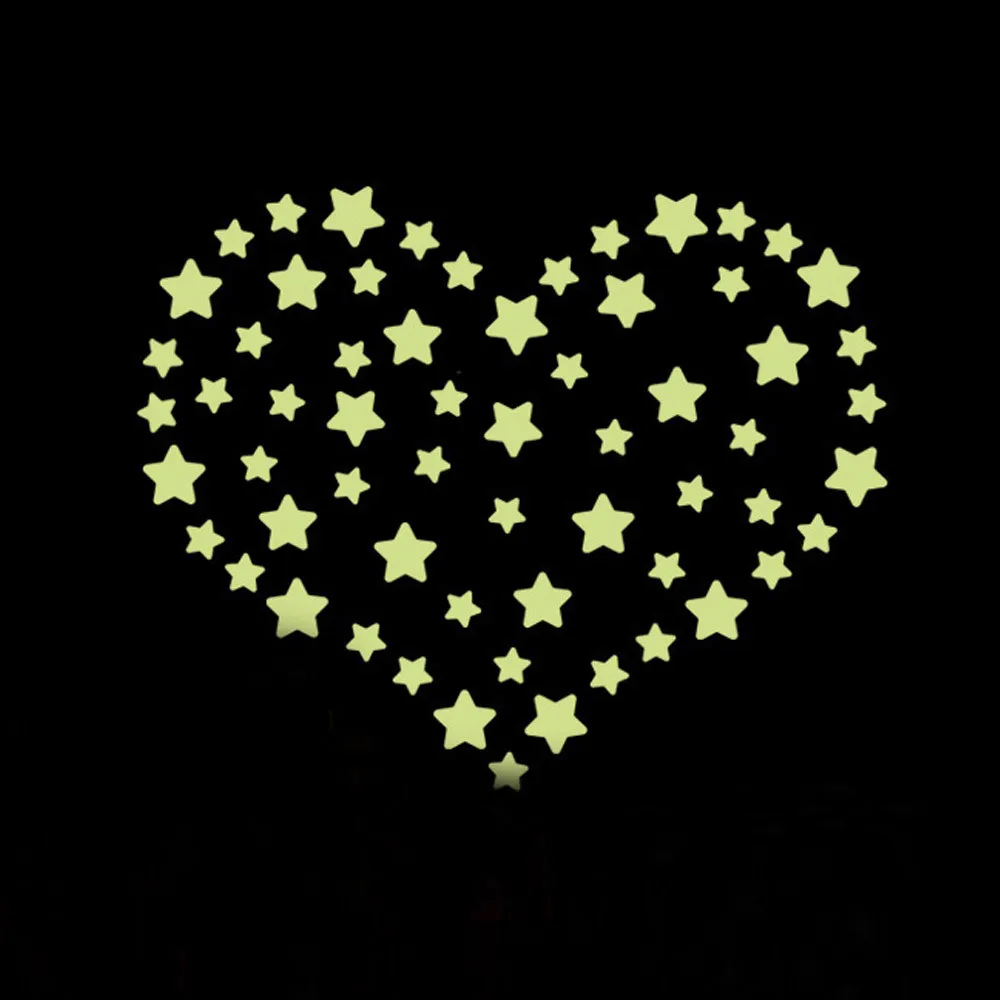 2019 New Kids Bedroom Fluorescent Glow In The Dark Stars Wall Stickers Home Decor Room Art Drop Shipping |