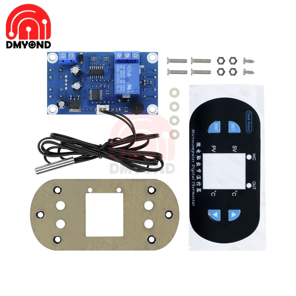 W1308 DC 12V 10A цифровой термостат датчик температуры Контролер красный двойной