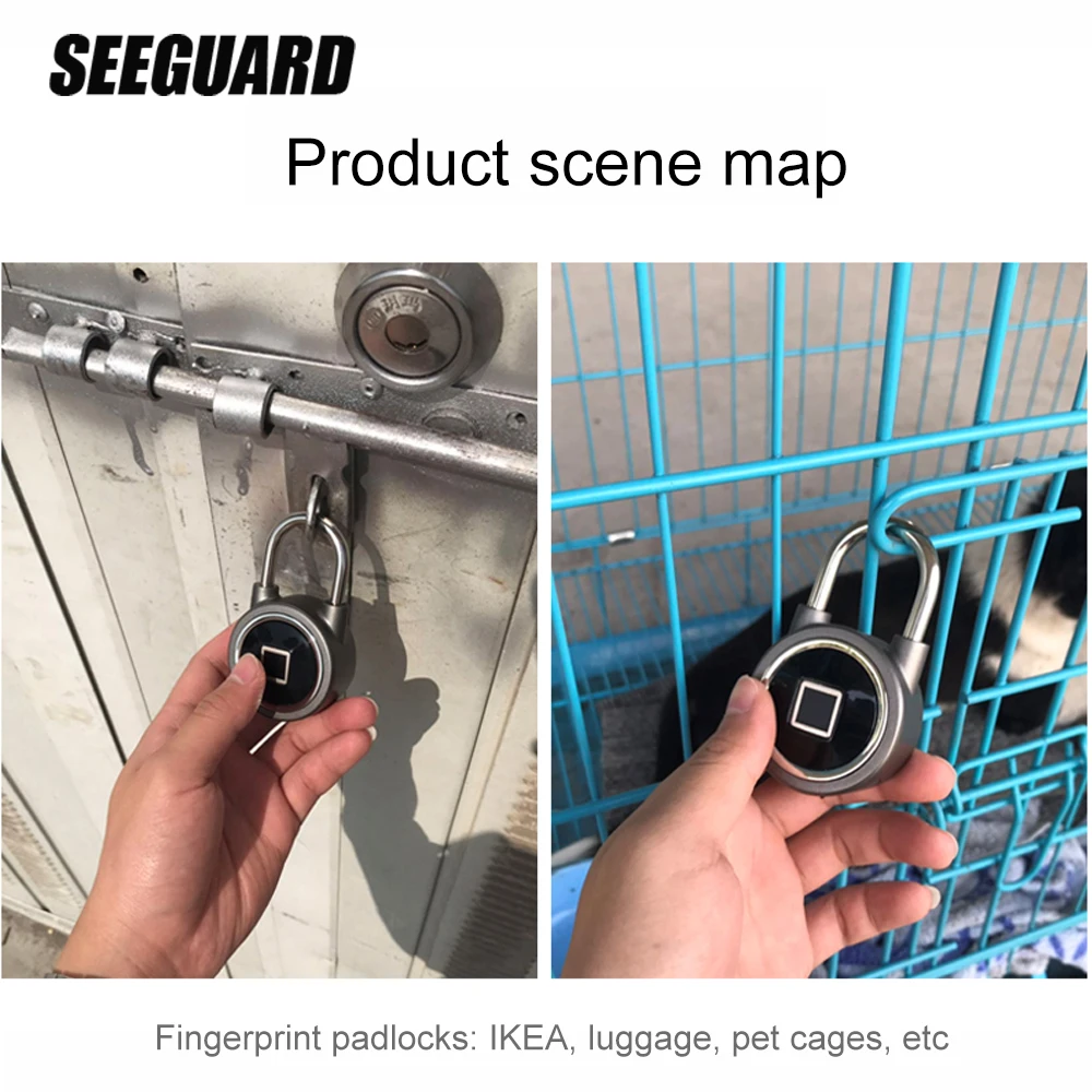 SEEGUARD Smart считыватель отпечатков пальцев замок без ключа USB Перезаряжаемые доступа IP65 Водонепроницаемый Противоугонный замок безопасности двери Чемодан чехол