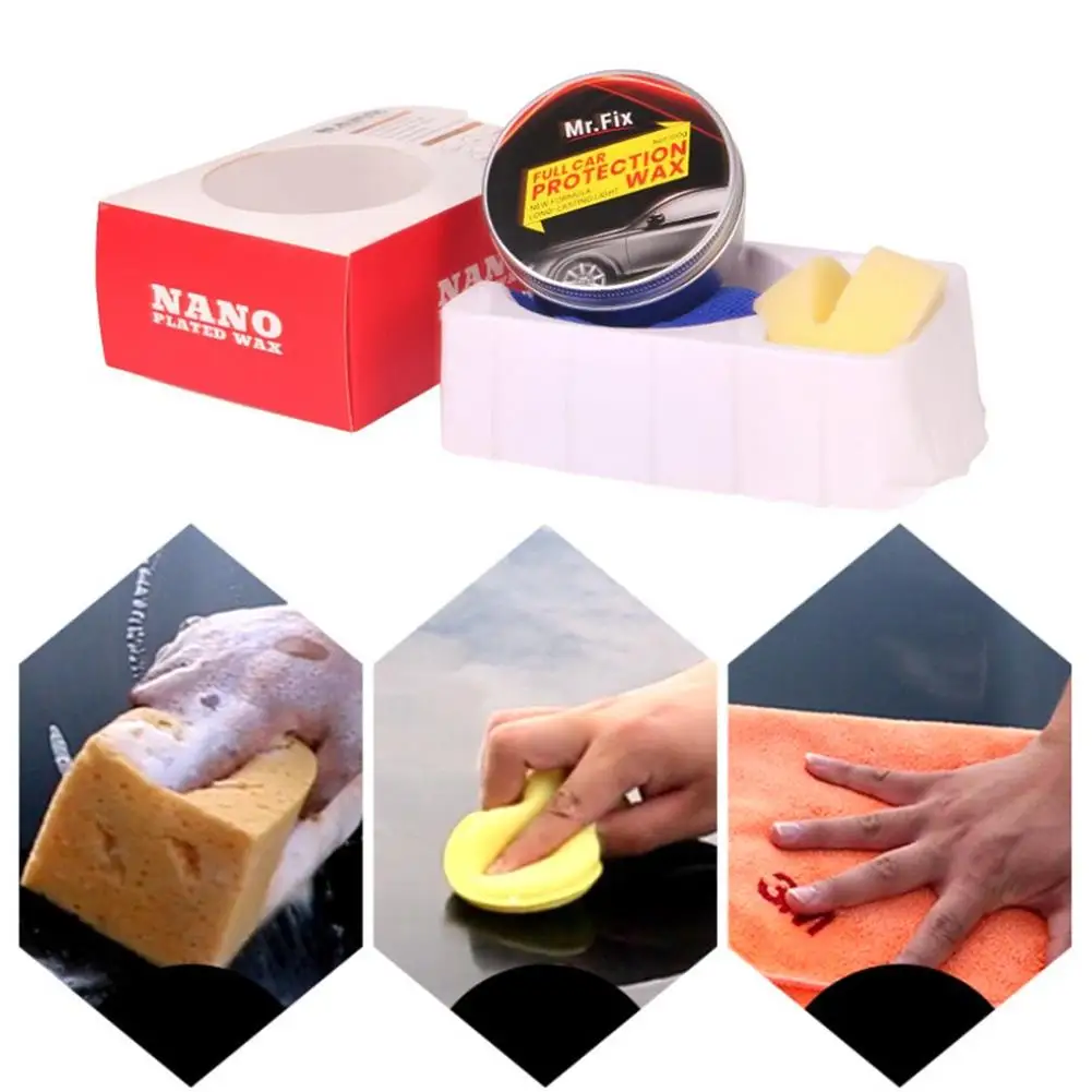 Car Wax Car Wax Crystal Hard Wax Paint Premium Carnauba Care Scratch Repair Maintenance Paint Surface Coating Free Sponge And Towel