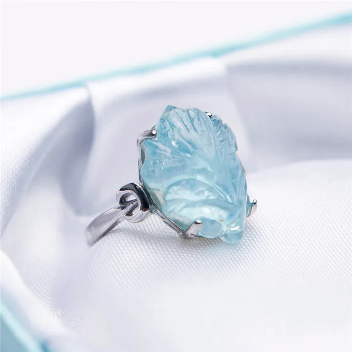 Подлинная натуральный синий Аквамарин драгоценные камни кольца для мужчин и женщин AAAA стерлингового серебра 925 пробы модные Хрустальные Обручальные кольца 18*14 мм