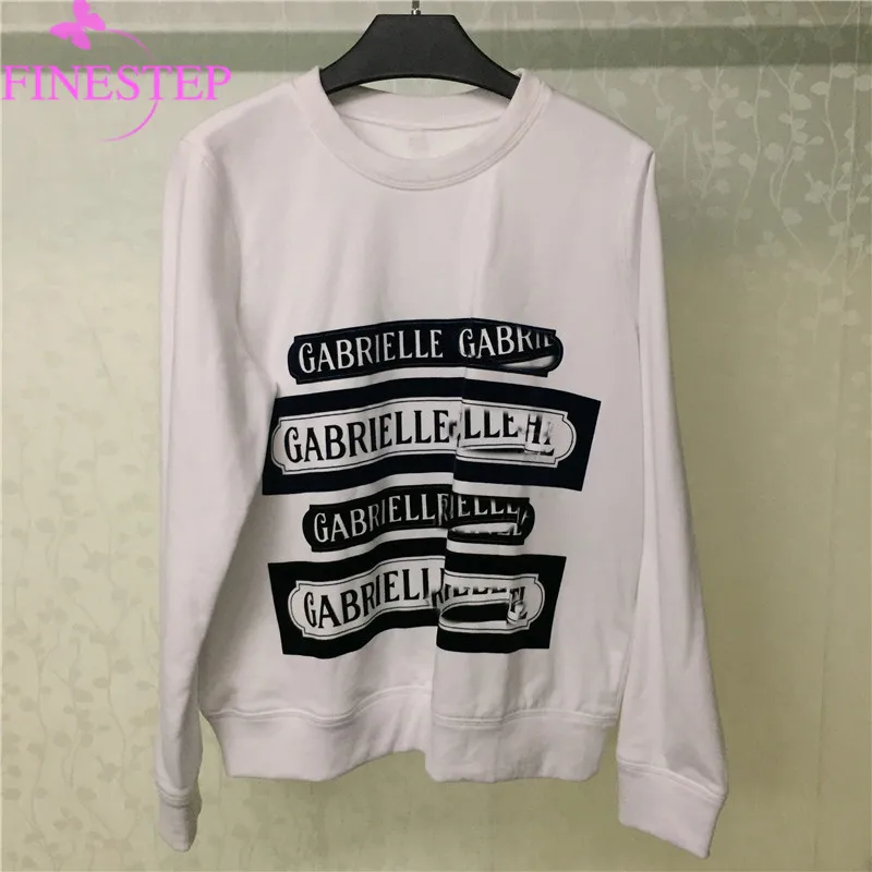 Women's White 100% Cotton Pullovers Autumn Winter Casual O