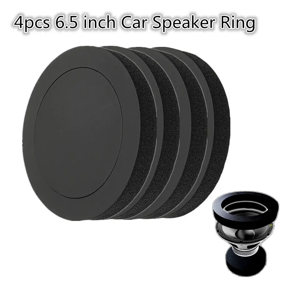 4pcs Car Door Speaker Bass Soundproof Insulation Ring Foam Pad Noise Accessory high quality suitable for most cars