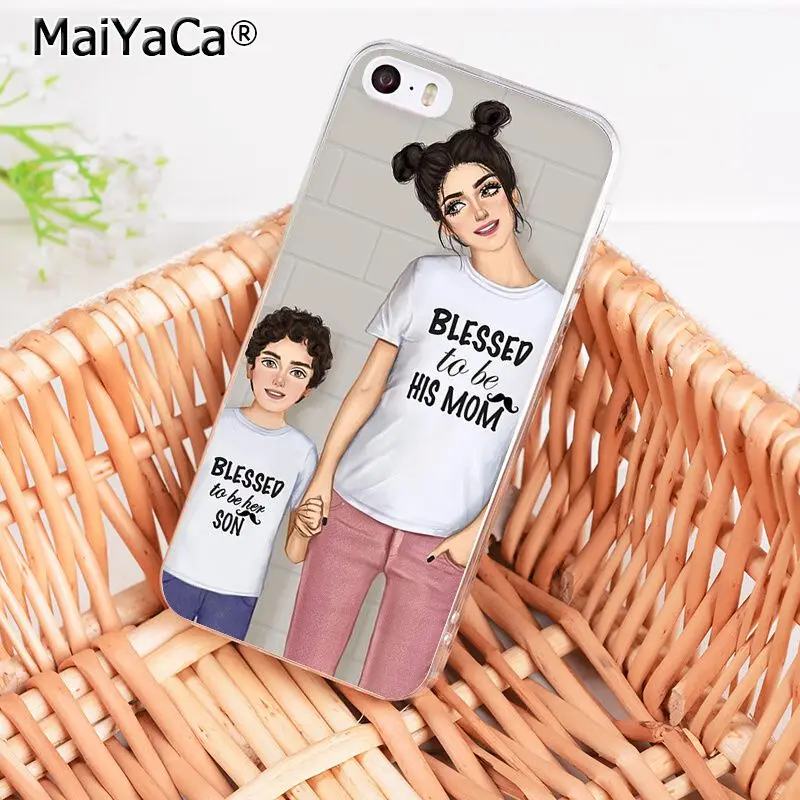 MaiYaCa модные коричневые волосы для мамы и дочки Quee чехол для телефона для iphone 11 Pro 11Pro Max 8 7 6 6S Plus X XS MAX 5 5S SE XR - Цвет: A15