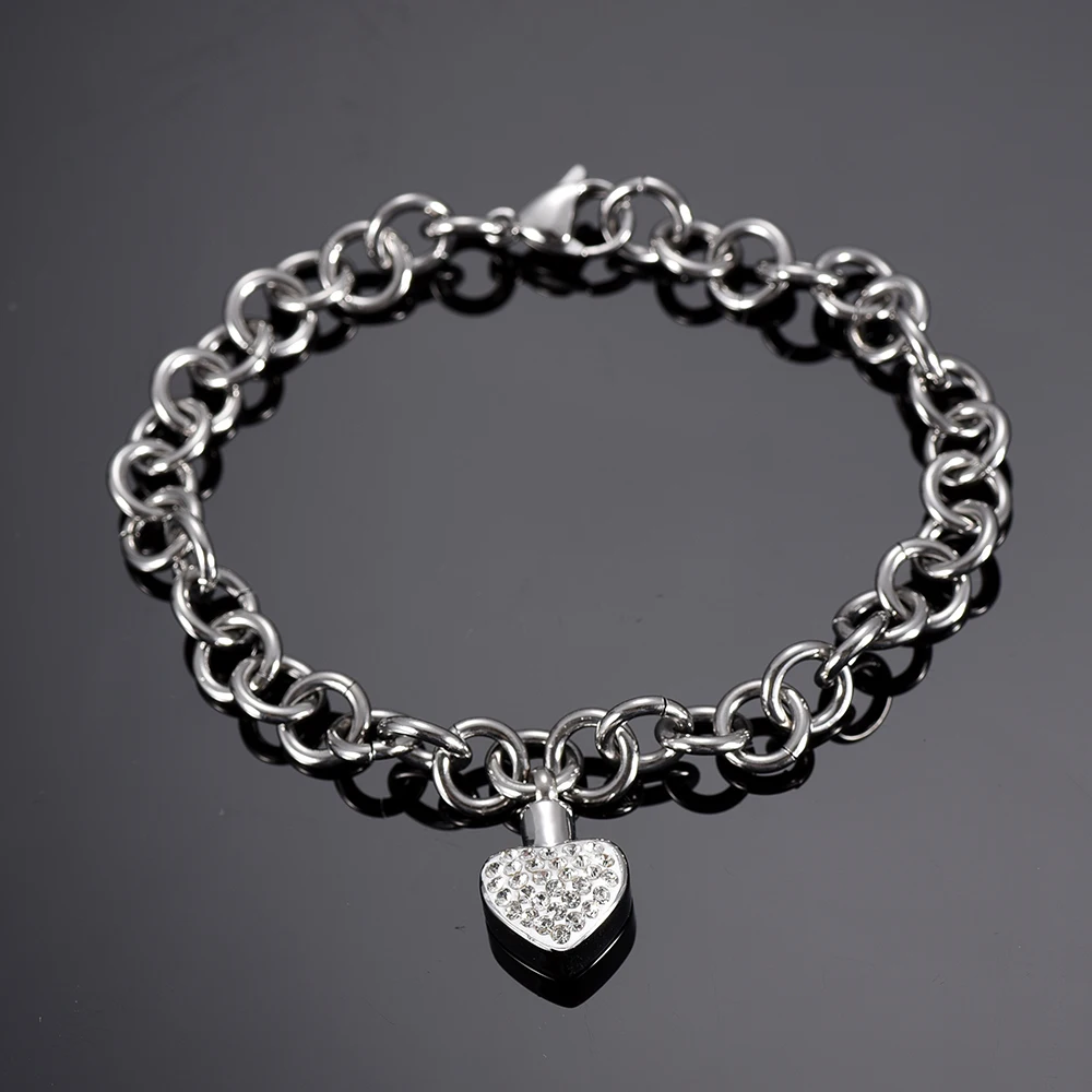 Us 8 0 20 Off Ijb5105 Cremation Jewelry Bracelet For Ashes Stainless Steel Lobster Clasp Link Chain Bracelets With Crystal Heart Urn Pendant In Us 8 0 20 Off Ijb5105 Cremation Jewelry Bracelet For Ashes Stainless Steel Lobster Clasp Link Chain Bracelets With Crystal Heart Urn Pendant In