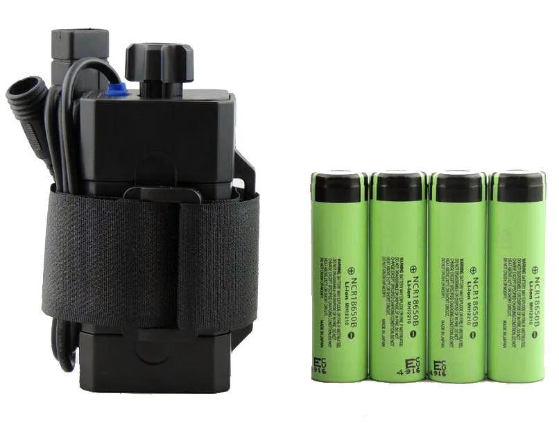 Waterproof 18650 battery box case for bike light bicycle lamp power bank box for phones with 4pcs NCR18650B 3400mAh battery