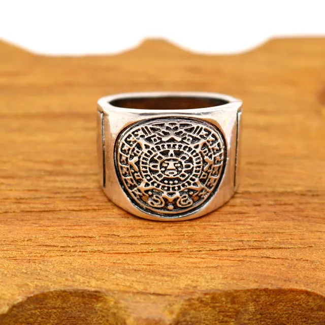 aztec calendar ring design mysterious grand sapiential invention