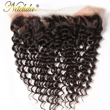Nadula волосы 10-20 дюймов бразильские глубокая волна Фронтальная 13*4 часть Swice Кружева Закрытие Remy человеческие волосы ткет натуральный цвет