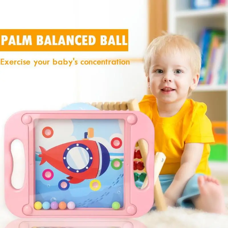 Дети пальмовые сбалансированные Мячи концентрация в отверстие игра дети сбалансированные шарик игры в игры, тренировка баланса Inafnt игрушки