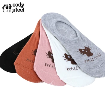 

Woman Cat Pattern Socks Cartoon Invisible Female Boat Socks Small Freah Breathable Cute Socks Women 3Pairs/lot=6pieces