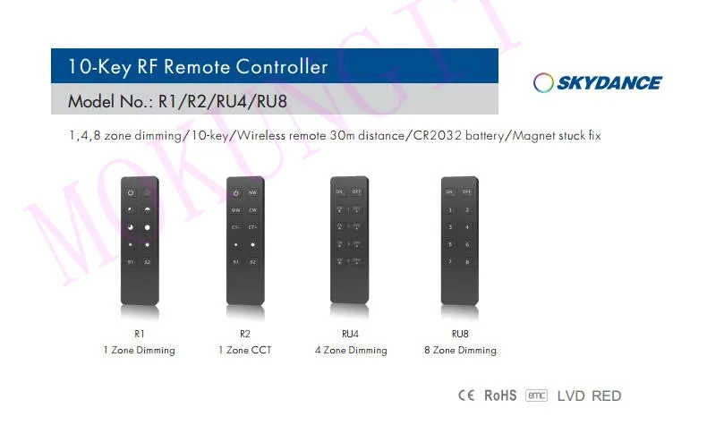 8 зон 2,4 г яркость пульт дистанционного управления RU8 диммер для S1-B S1-K KS KV KL AC Triac RF Диммер одноцветный светодиодный светильник