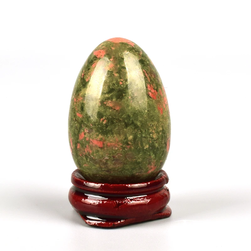 

1pc Undrilled Unakite Yoni Egg Natural Jade Massage Crystal Stone for Kegel Exercise Vaginal Muscle Massage Ben Wa Balls 45*30mm