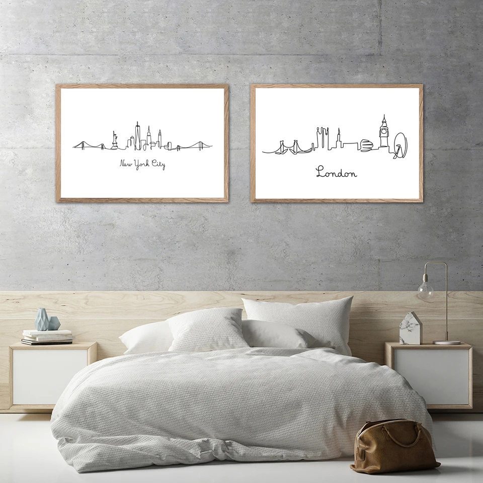 Abstract-City-London-NY-Line-Drawing-Nordic-Posters-Prints-Modern-Canvas-Painting-Wall-Minimalist-Picture-For (2)