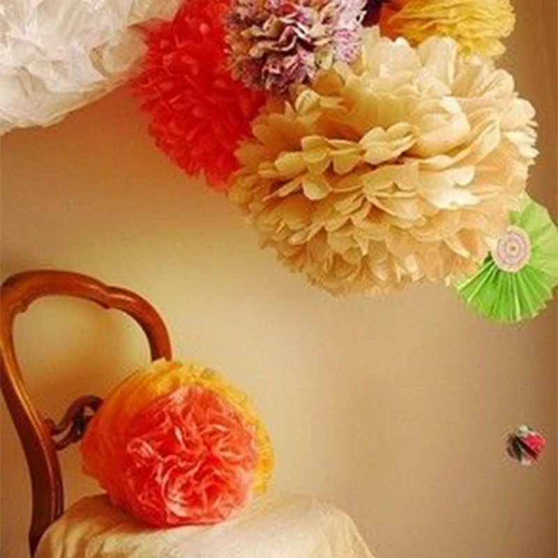 FENGRISE Pom Poms 1 шт. 30 см тканевые бумажные шарики из искусственных цветов свадебные