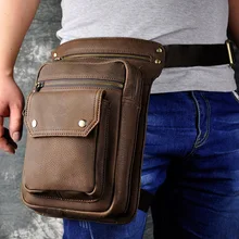 Первый слой Crazy Horse из воловьей кожи, Мужская поясная сумка для мотоциклиста, поясная сумка из натуральной кожи на плечо, сумки-мессенджеры