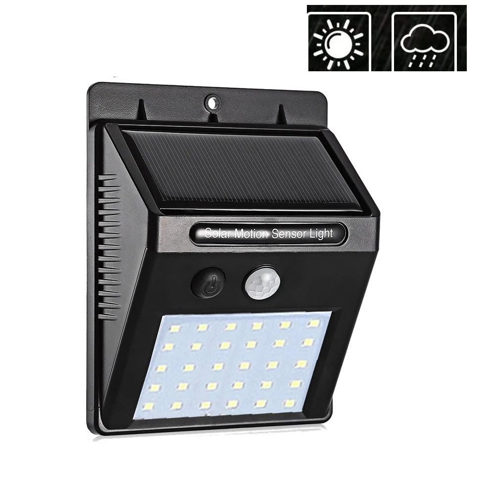

30/LEDs PIR Motion Sensor Solar Garden light Bulbs Waterproof Solar Outdoor Wall light Security Night lamp street wall spot floo
