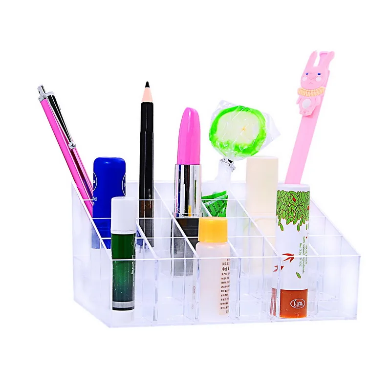 

Hoomall 1PC Acrylic Cosmetic Pen Holder Organizer Lipstick Makeup Organizer Multifunctional Women Jewelry Storage Box Display