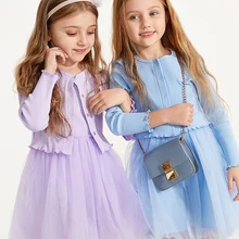 Balabala/детская одежда; комплект одежды для девочек; сезон весна; Новинка года; комплект с вязаным платьем для малышей; Детское платье+ candigan