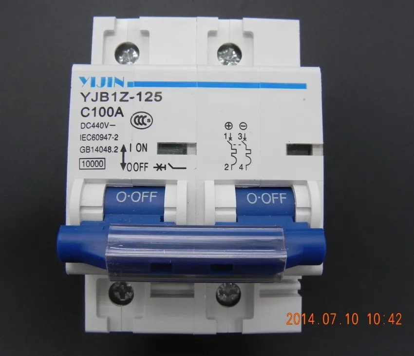 Высокое качество 2 P 100A DC440V MCB солнечной энергии фотоэлектрический PV DC выключатель