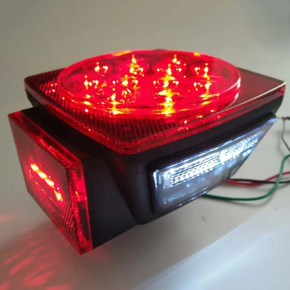 2pcs LED Submersible Square Trailer Boat Truck Stop Tail Brake Light