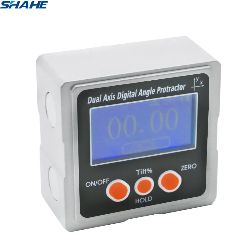  SHAHE Metal Dual axis Digital Inclinometer Protractor Digital Angle Finder Bevel Box with 3-side Ma