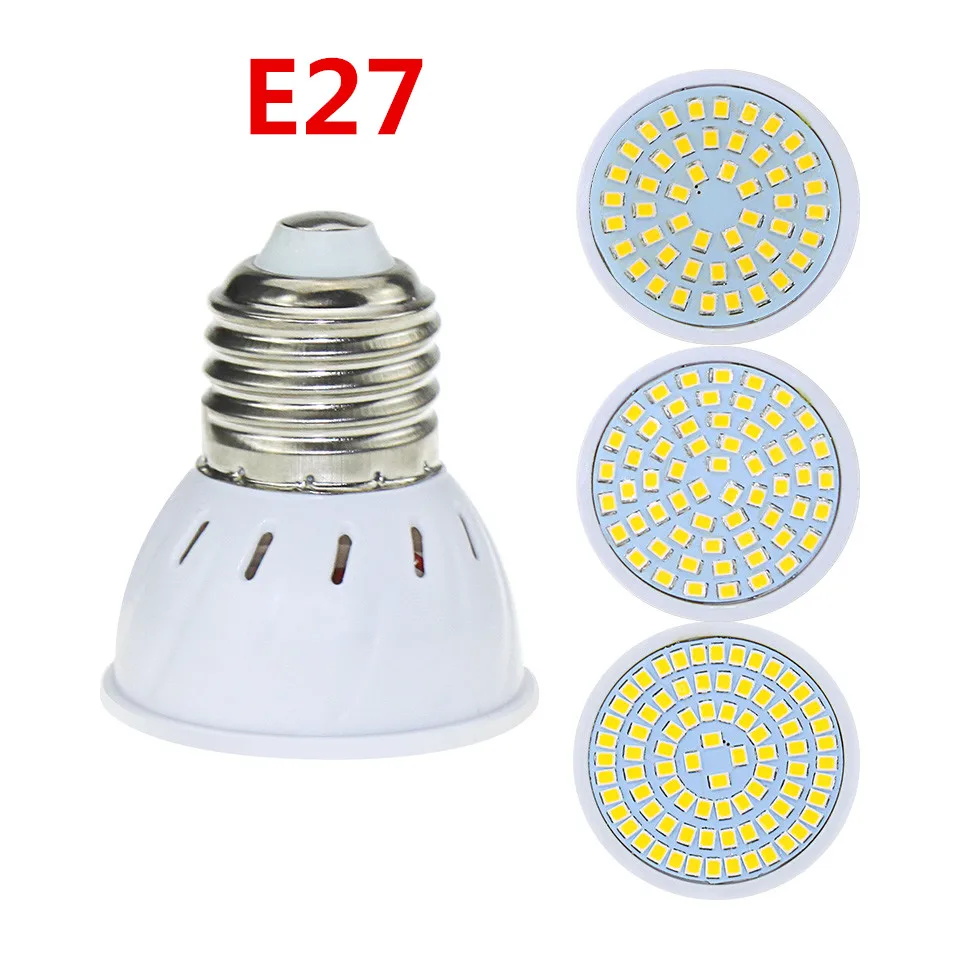 LED Bulb Lamp E27 MR16 GU10 220V LED Spotlight SMD2835 48leds 60leds 80leds High Bright Lamparas LED AC230V Spot Lampada LED