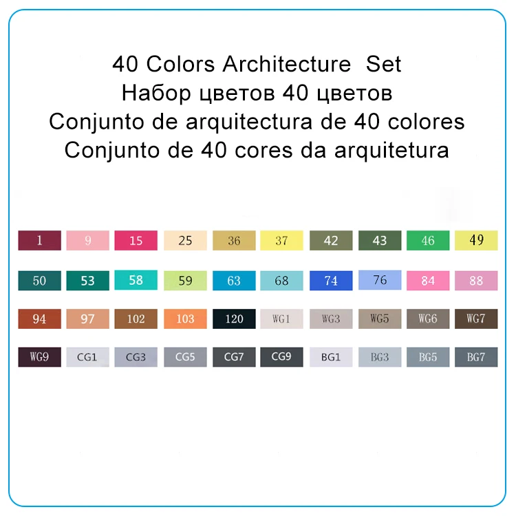 TOUCHFIVE 168 цветов Рисование маркер ручка анимация эскиз Co ic Маркеры Набор для художника манга графическое на спиртовой основе маркеры кисти - Цвет: 40 Architecture
