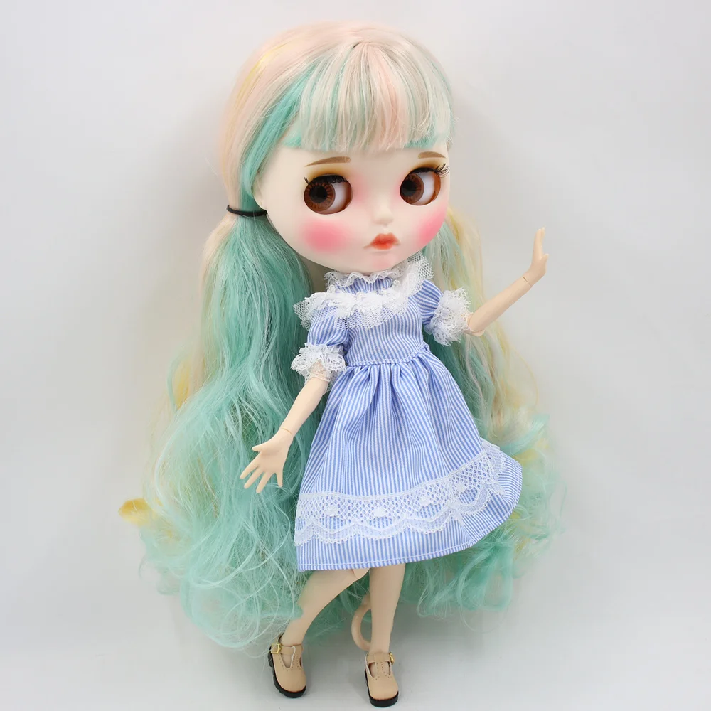 Ледяной DBS Blyth кукольные нет. BL4006/1200/2352 мятный микс желтого и розового цвета волос