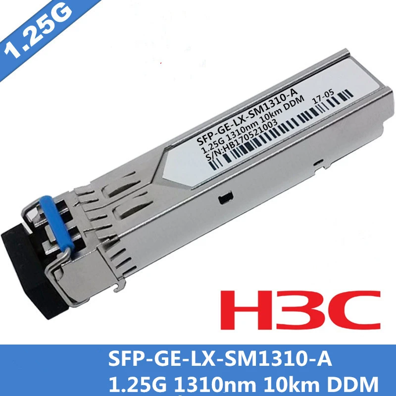 

Wholesales 10pcs/lot For H3C SFP-GE-LX-SM1310-A SFP Transceiver Module Singlemode LC 1000Base-LX 1.25G 1310nm SMF DDM 10km