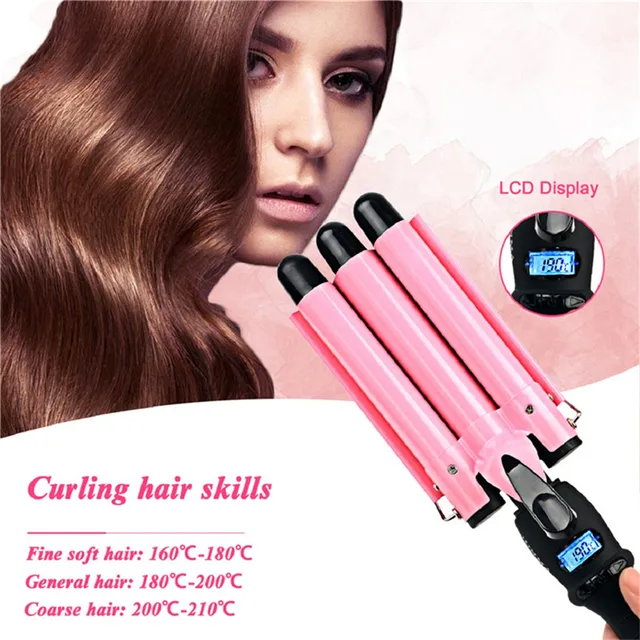Aliexpress 22 25 32mm Lcd Automatic Triple Barrel Hair Curling Iron Corrugated Curler Roller Ceramic Wand Wave Styling Tools Aliexpress 22 25 32mm Lcd Automatic Triple Barrel Hair Curling Iron Corrugated Curler Roller Ceramic Wand Wave Styling Tools
