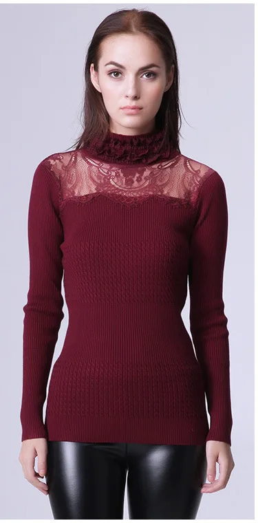 Women crocheted sweater Slim hedging female turtleneck | Женская одежда