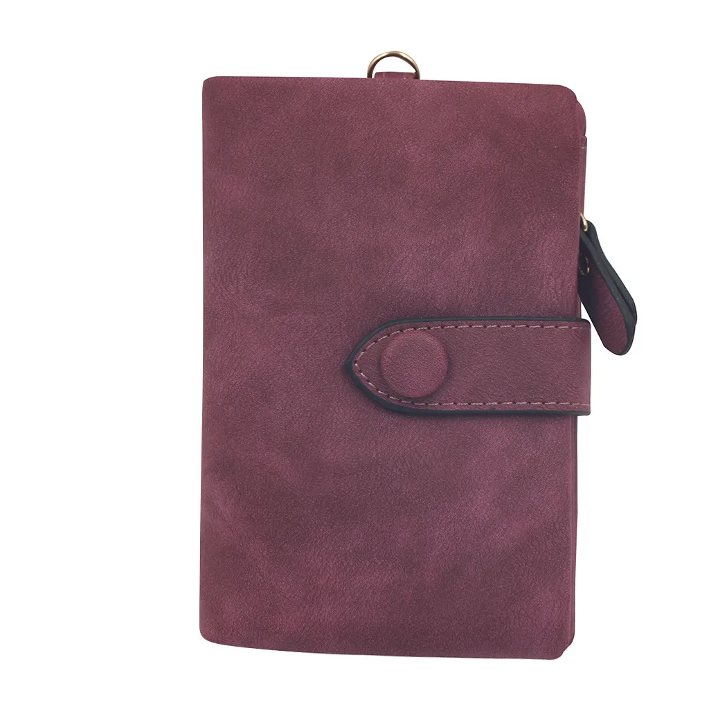 Maison fabre Матовый кожаный бумажник Для женщин небольшой бумажник свежий студенческий бумажник для кредитных карт милый "," Doka "Для женщин - Цвет: Hot Pink