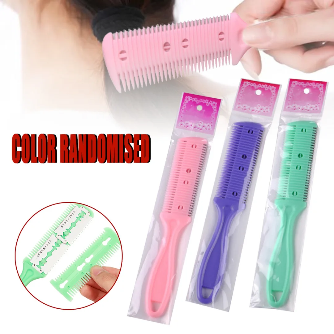 Mayitr 1pc Double Sides Hair Razor Comb Cutter Cutting Thinning Shaper Haircut Grooming Men Women Hair Trimmer Styling Combs