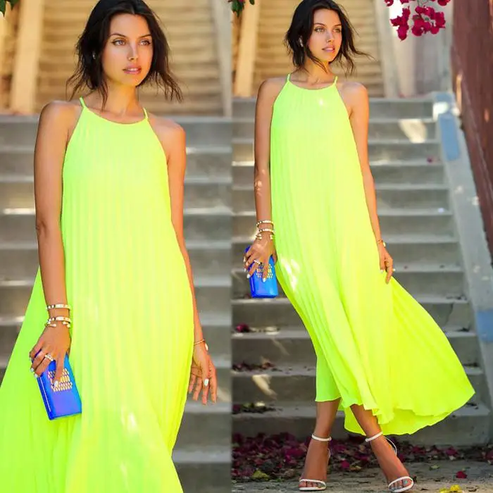 fluorescent maxi dress
