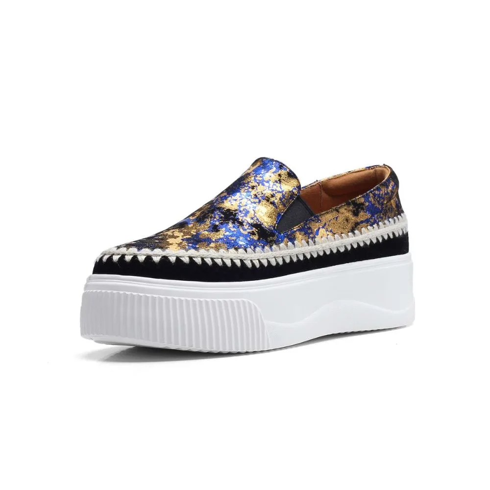 L15 Leder Zehe Schafe Begrenzte Starke Blau Plattform Runde orange Rutsch Auf Design Med Stil Mixed Farben Ethinic Vulkanisierte Schuhe Sneaker Boden EW4qUvI
