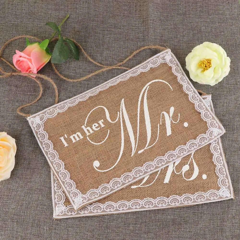 OurWarm Mr Mrs Wedding Chair Signs Burlap Lace Chair Banner Wedding Chair Dcoration Mr Mrs Rustic Wedding Party Decoration OurWarm Mr Mrs Wedding Chair Signs Burlap Lace Chair Banner Wedding Chair Dcoration Mr Mrs Rustic Wedding Party Decoration
