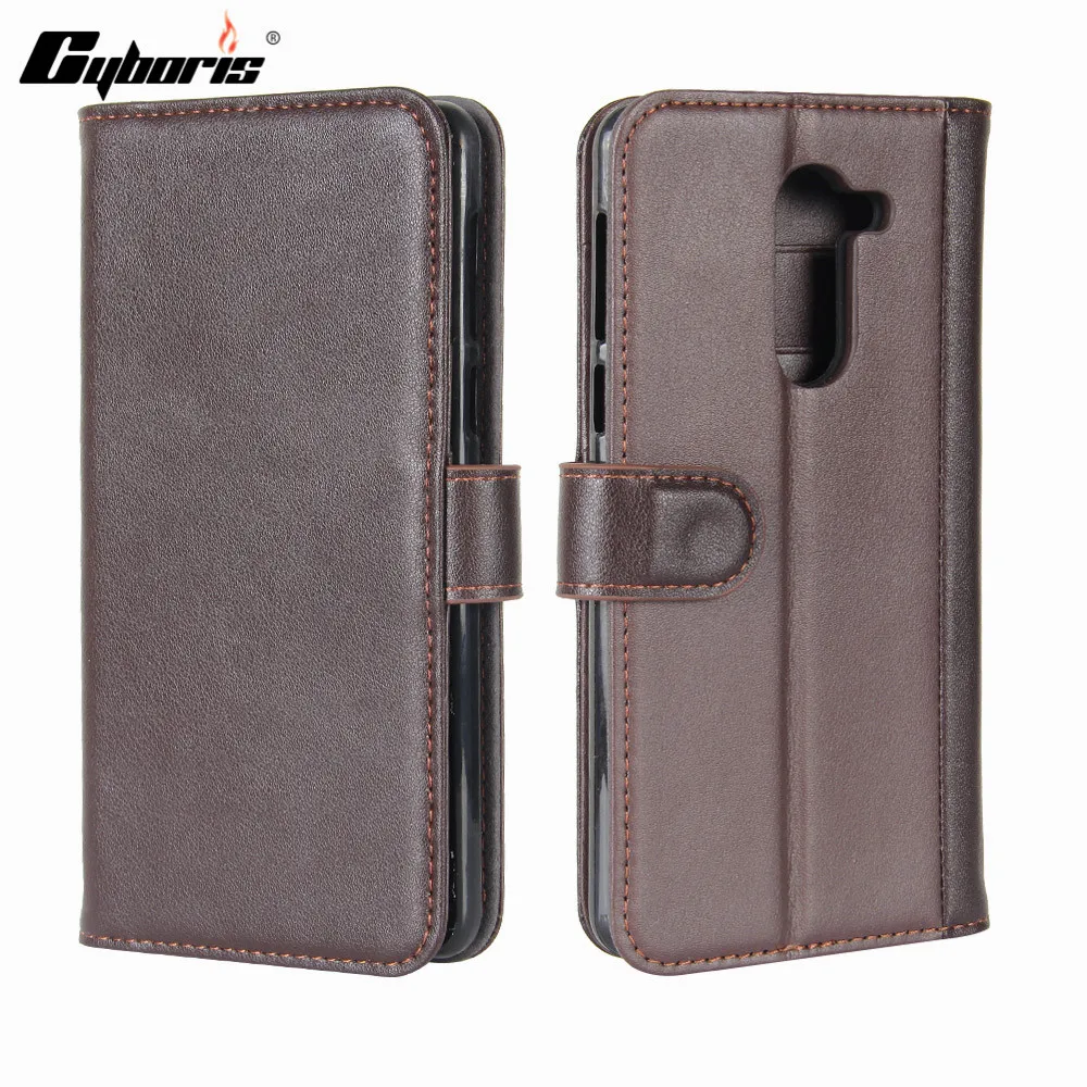 

CYBORIS for Huawei Honor 6X / GR5 2017 Case Genuine Real Cow Leather Case for Huawei Mate 9 lite Flip Cover Wallet Stand