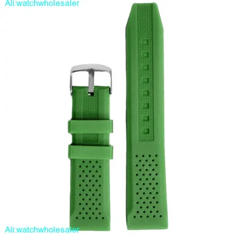 20mm Green Color Silicone Jelly Rubber Ladies Men Watch Band Straps WB1051N20JB