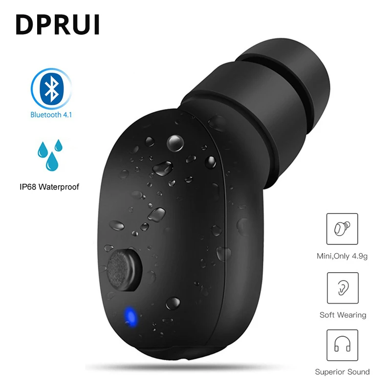 Мини Bluetooth наушники беспроводные с микрофоном Hands Free гарнитура водонепроницаемые