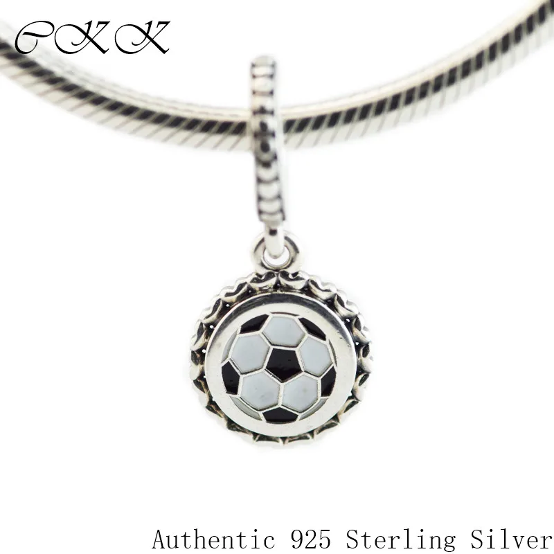 

100% 925 Sterling Silver Soccer Dangle Charm for Jewelry Making Fit Charms Bracelets DIY FL760