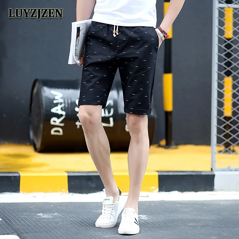 

2019 New Men Shorts Cotton Casual Beach Shorts Homme High Quality Bottoms Elastic Waist Fashion Brand Boardshorts Plus Size 610