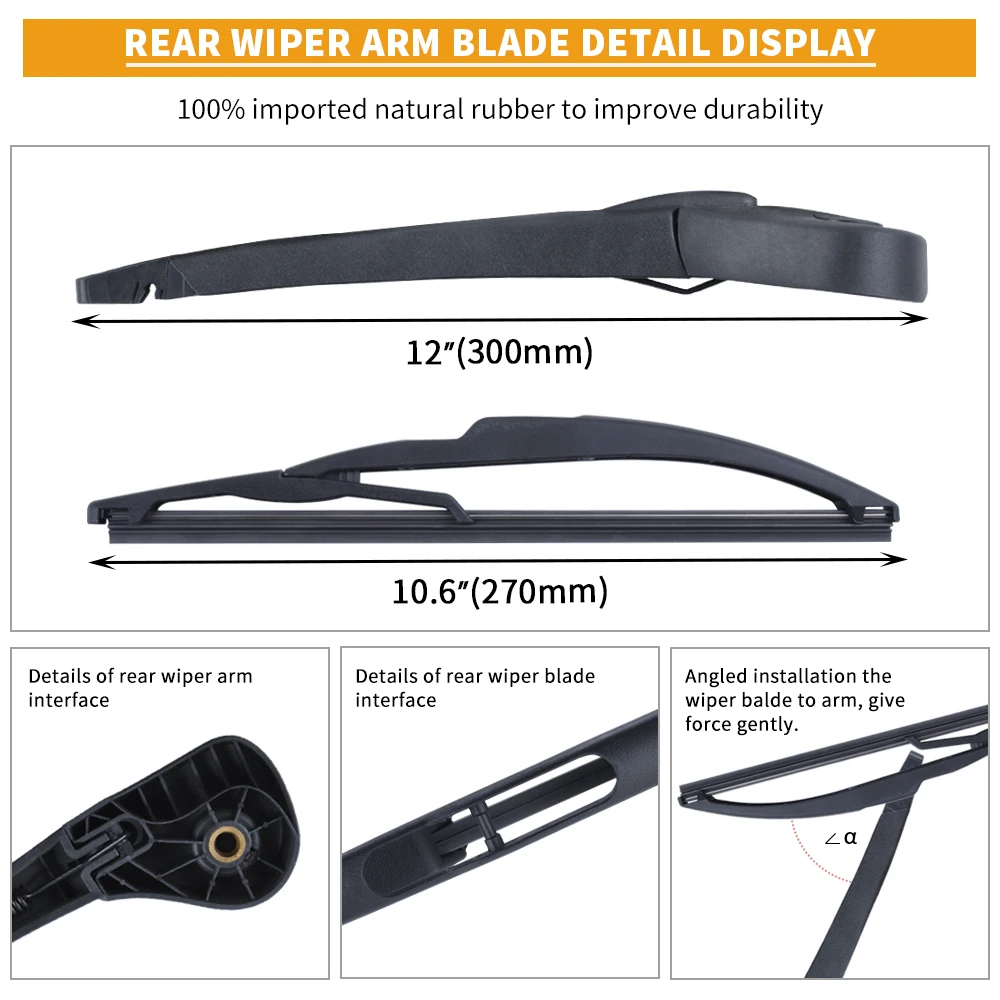 Online OGE Premium 10   Hinten Wischer Arm Und Klinge Für Renault Scenic 2 2003 2004 2005 2006 2007 2008 2009 windschutzscheibe Auto Zubehör